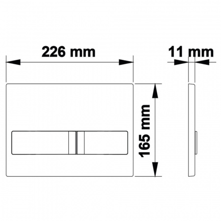Кнопка BERGES L1 (Line) белая, для инсталляции NOVUM, 040011 (226х165х11мм)