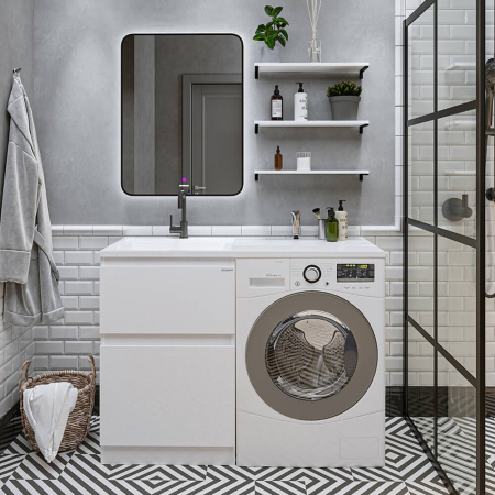 Умывальник мебельный под стиральную машину МАРСАЛ 120 левый с правым кронштейном (1200х482х145мм) 