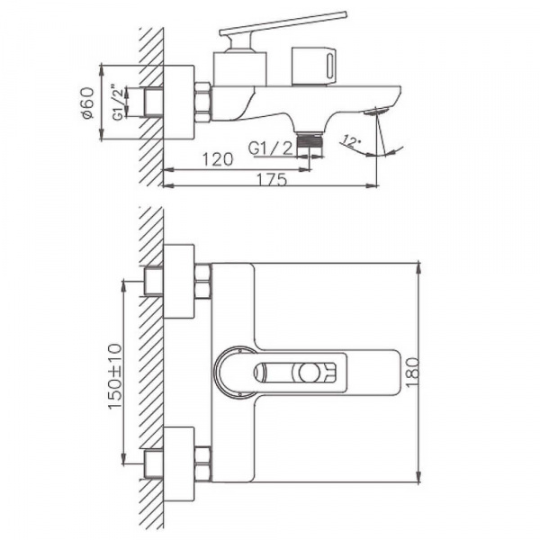 Смеситель для ванны с душем Haiba HB60589