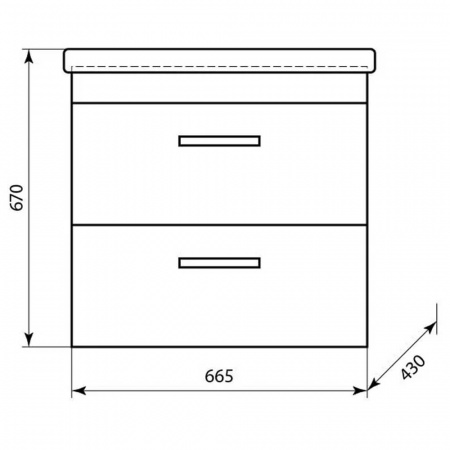 Тумба в ванную комнату подвесная АДРИАНА 70/2 под умывальник АДРИАНА 70
