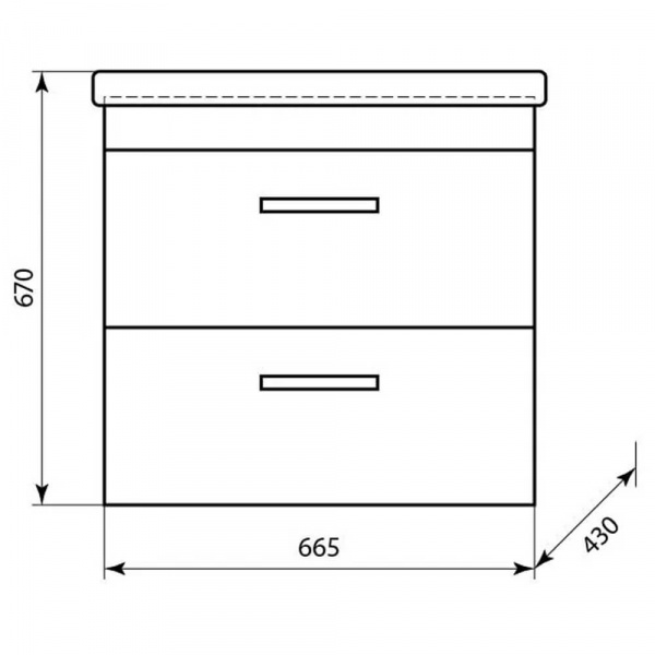 Тумба подвесная AquaLine Адриана 70 2 ящика размеры