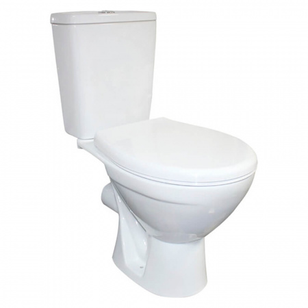 Унитаз-компакт "СОЛО" горизонтальный выпуск, сиденье ПОЛИПРОПИЛЕН, арматура 2-режимная