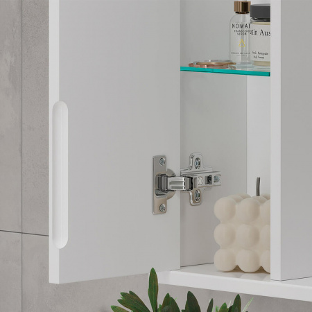 Шкаф зеркальный LAKE 70 ЛЕВЫЙ с подсветкой (700х146х700мм)