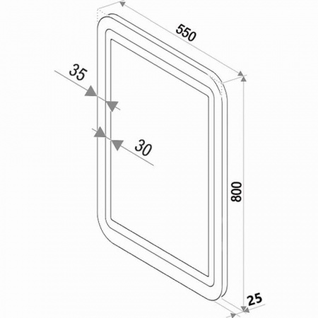 Зеркало LUCIA 55 550х800мм (LED-подсветка, сенсорный выключатель)