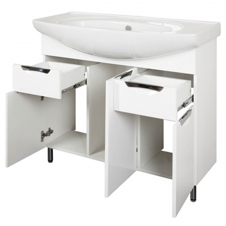 Тумба в ванную комнату ЭНИГМА 100/2 врезные ручки под умывальник ЭНИГМА 100