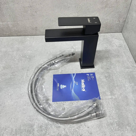 Смеситель на раковину HAIBA HB10803-7 ЧЕРНЫЙ (лат., 35мм)