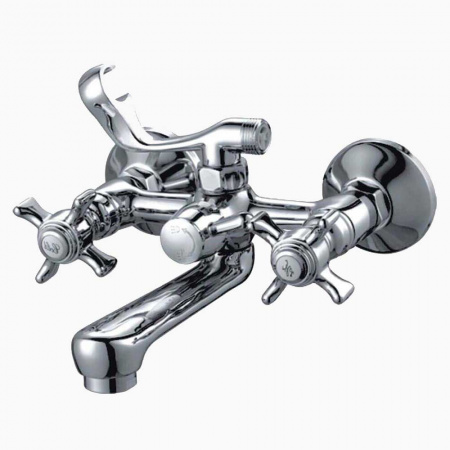 Смеситель на ванну короткий излив HAIBA HB3024 двуручный (лат.)