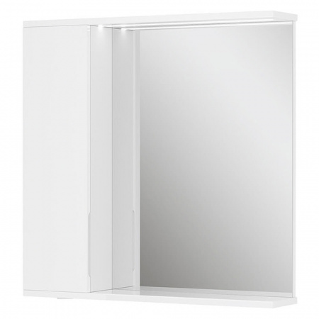 Шкаф зеркальный LAKE 70 ЛЕВЫЙ с подсветкой (700х146х700мм)