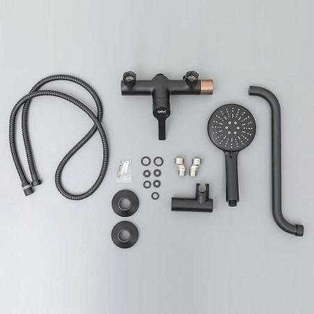 Смеситель на ванну длинный излив HAIBA HB22652-7 ЧЕРНЫЙ (лат., 35мм)