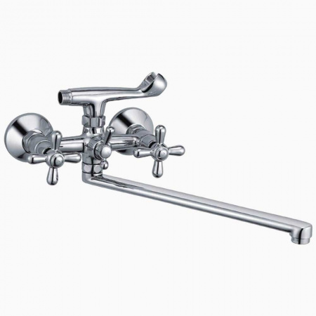 Смеситель на ванну длинный излив HAIBA HB2125 двуручный (лат.)