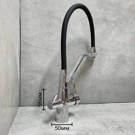 Смеситель на мойку с гибким изливом, с выходом под фильтр HAIBA HB76855 ЧЕРНЫЙ/ХРОМ (лат., 35мм) Смеситель на мойку с гибким изливом, с выходом под фильтр HAIBA HB76855 ЧЕРНЫЙ/ХРОМ (лат., 35мм)