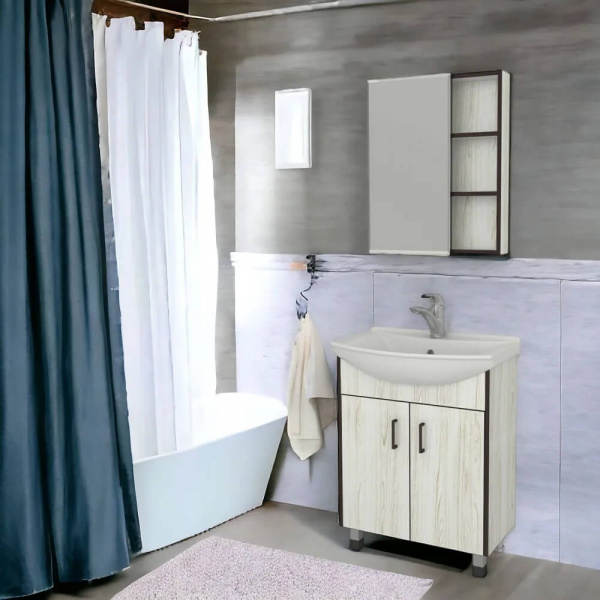 Зеркальный шкаф Какса Винтер 55 бежевый