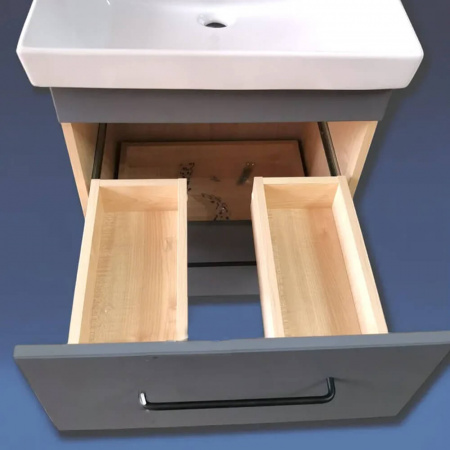 Тумба в ванную комнату подвесная HOTEL 60 2 ящика (600х808х400мм) под умывальник СОМО 60