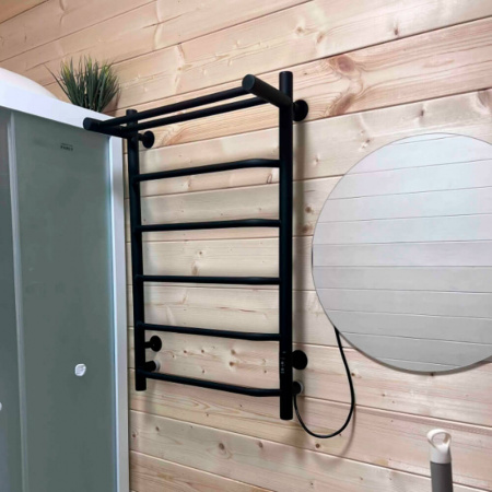 Полотенцесушитель с греющим кабелем ПЭК СП6П 80х50см черный ВГП