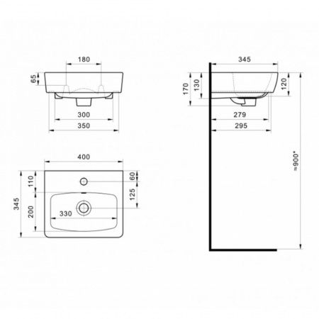 Умывальник мебельный НЕО 40