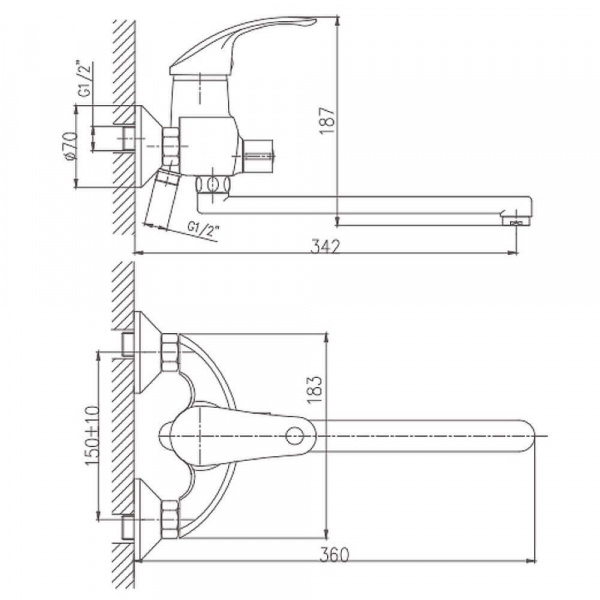 Смеситель для ванны с душем Haiba HB2221