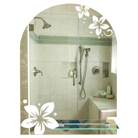 Зеркало ЖАСМИН 535х680мм с матированным рисунком, полкой 330мм - СНЯТ