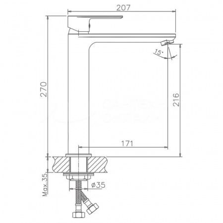 Смеситель на раковину высокий HAIBA HB11505-8 БЕЛЫЙ/ХРОМ (лат., 35мм)