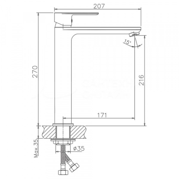 Смеситель для раковины Haiba HB11505 размеры