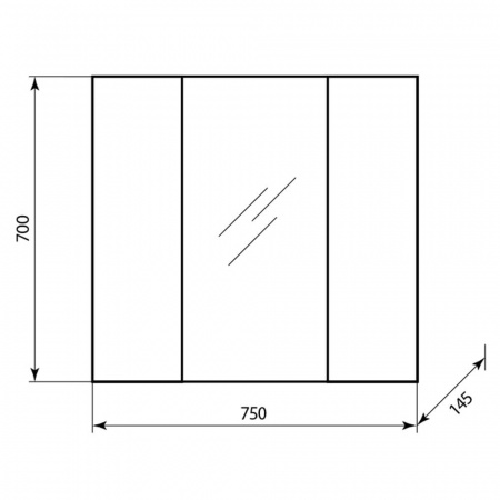 Шкаф зеркальный ЗШ 750 универсальный