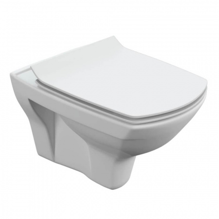 Унитаз подвесной CARINA XL CLEAN ON безободковый, сиденье легкосъемное тонкое, дюропласт, микролифт