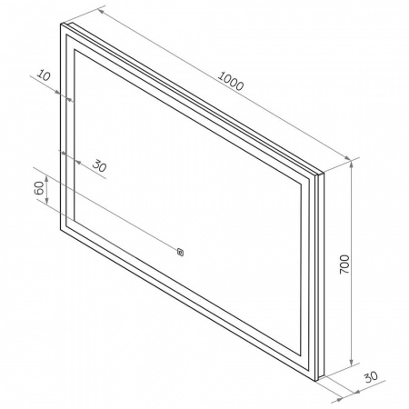 Зеркало MERCURY 90 900х700мм (LED-подсветка, сенсорный выключатель)