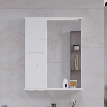 Шкаф зеркальный JOLI 50 ЛЕВЫЙ с подсветкой (500х146х700мм)