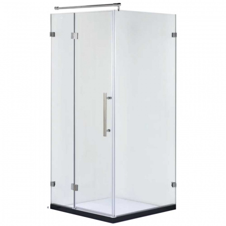 Душевой уголок 100х100х190 КВАДР без поддона, профиль ХРОМ, стекло ПРОЗРАЧ 8мм 1027/13