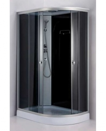 Душевая кабина 1200х800х2150мм, НИЗКИЙ поддон, проф. ХРОМ, стекло зад. БЕЛОЕ, пер. ТОНИР 719В левая