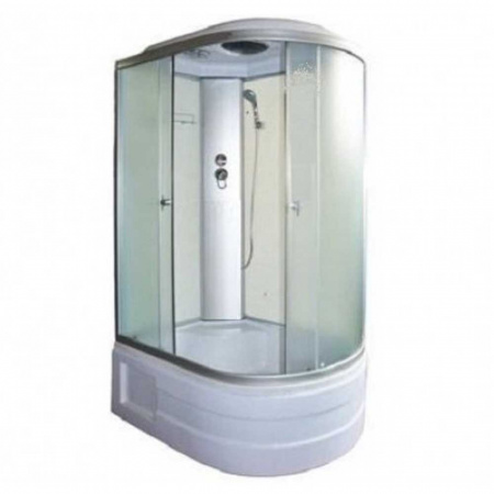 Душевая кабина 1100х800х2150мм без г/м, ВЫСОКИЙ поддон, стекло зад. БЕЛОЕ, пер. МАТ.,ВМ-8803 L левая