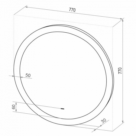 Зеркало RINALDI 77 D770мм (LED-подсветка, бесконтактный сенсорный выключатель) Зеркало RINALDI 77 D770мм (LED-подсветка, бесконтактный сенсорный выключатель)