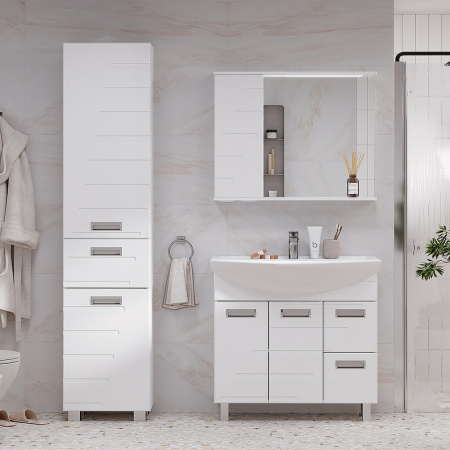 Шкаф зеркальный JOLI 80 ЛЕВЫЙ с подсветкой (800х146х700мм)