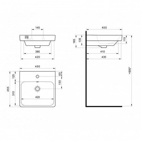 Умывальник мебельный АДРИАНА 45