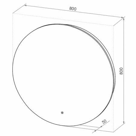 Зеркало AJOUR ECO D800мм (LED-подсветка, сенсорный выключатель, ореольная подсветка) Зеркало AJOUR ECO D800мм (LED-подсветка, сенсорный выключатель, ореольная подсветка)
