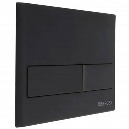Кнопка BERGES L5 (Line) Soft Touch черная, для инсталляции NOVUM, 040015 (226х165х11мм)