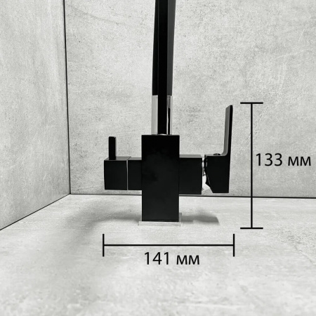 Смеситель на мойку с гибким изливом, с выходом под фильтр HAIBA HB76857 ЧЕРНЫЙ (лат., картр. 35м) Смеситель на мойку с гибким изливом, с выходом под фильтр HAIBA HB76857 ЧЕРНЫЙ (лат., картр. 35м)