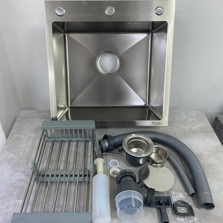 Мойка кухонная врезная Dikalan KN505005 МАТОВЫЙ нерж.сталь SUS-304 500х500х220мм 