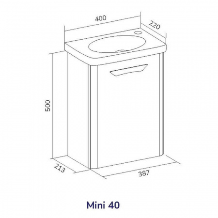 Тумба в ванную комнату подвесная MINI 40 под умывальник BIO 40