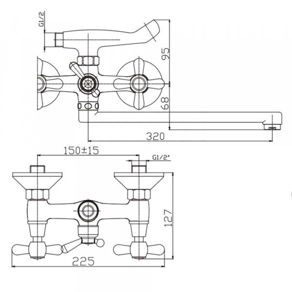 Смеситель для ванны с душем Haiba HB2125