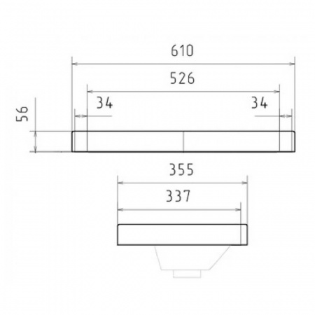Умывальник мебельный NICE 60 (610х355мм) (9595-60)