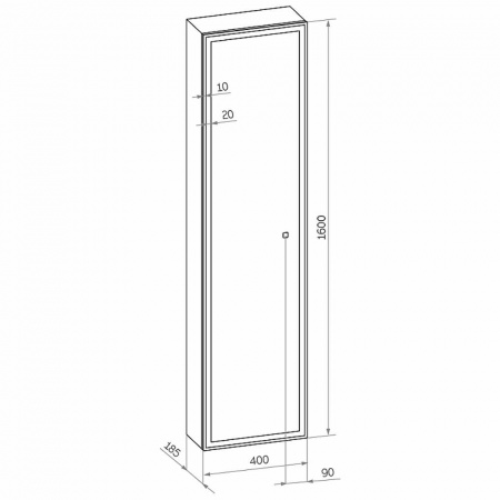 Шкаф-пенал в ванную комнату MIRROW BOX 400х1600мм (LED-подсветка, сенсорный выключатель) ЧЕРНЫЙ Шкаф-пенал в ванную комнату MIRROW BOX 400х1600мм (LED-подсветка, сенсорный выключатель) ЧЕРНЫЙ