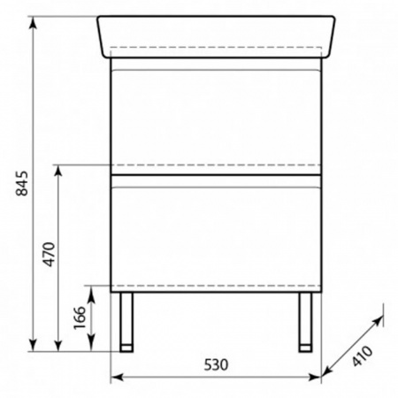 Тумба в ванную комнату НЕО 60/2 ИНТЕГРАЛ под умывальник НЕО 60