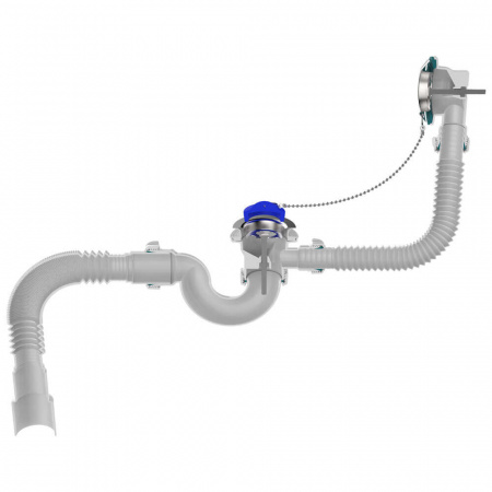 Сифон для ванны 1 1/2"х40 с выпуском и переливом с мет.реш. с г.т. 40х40/50 V155-30-MR (30)