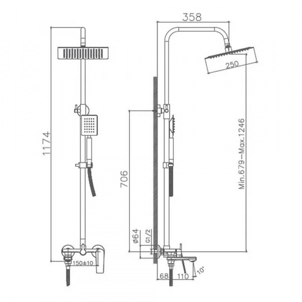 Душевая система Haiba HB24533-3