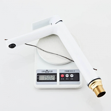 Смеситель на раковину высокий HAIBA HB11505-8 БЕЛЫЙ/ХРОМ (лат., 35мм)