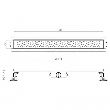 Трап-лоток HAIBA HB92600 70х600мм, цвет сатин