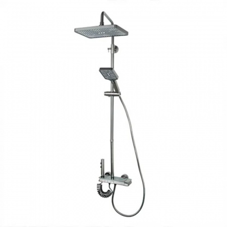 Система душевая (зонт, квадрат серый) DIKALAN D99087-G СЕРЫЙ (авиационный алюминий) (5)