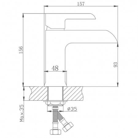 Смеситель на раковину с гигиенической лейкой HAIBA HB12805-8 БЕЛЫЙ (лат., 35мм)