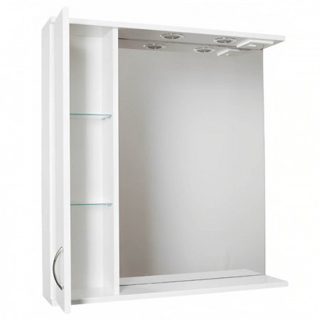 Шкаф зеркальный ПАНДА 75 ЛЕВЫЙ с подсветкой