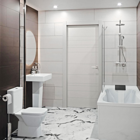 Унитаз-компакт "НЕО" горизонтальный выпуск, сиденье ДЮРОПЛАСТ, арматура 2-режимная